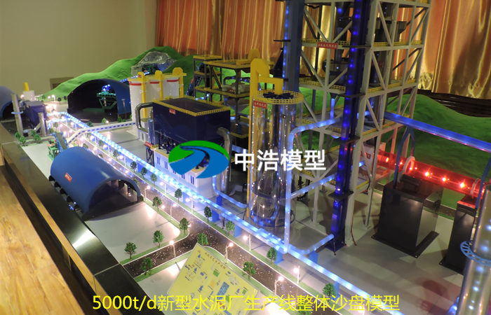 5000t/d新型水泥廠生產線整體沙盤模型